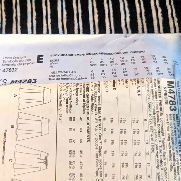 McCall's M4783 size EE 14-16-18-20 pattern only - Picture 3 of 3